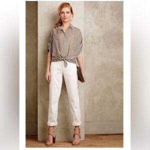 Chino by Anthropologie White Ankle length Relaxed Straight Leg Pants